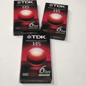 ❤️NWT 3 TDK Premium Quality Video Cassettes